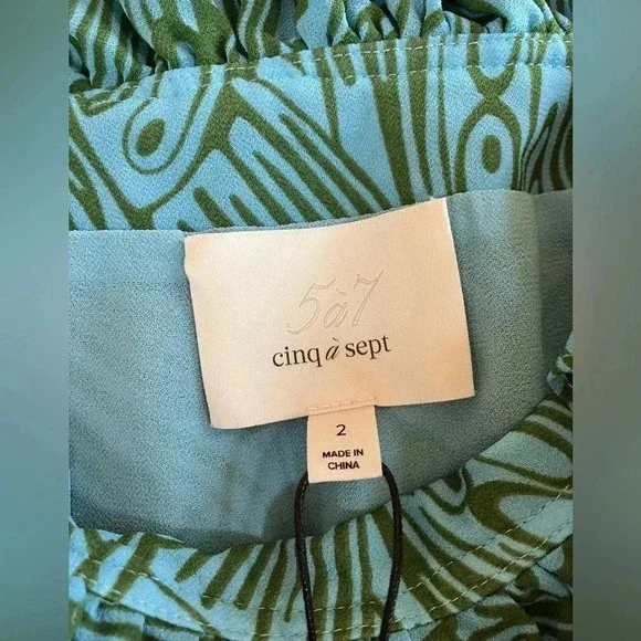 NWT Cinq a Sept Rayner Asymmetric  
Midi Ruffle High Slit Dress - Picture 10 of 11